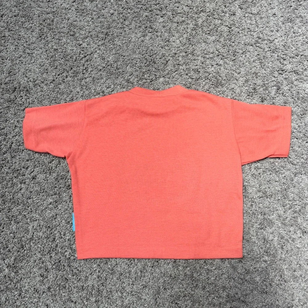 Vintage‎ OshKosh B'Gosh Train Bear Graphic T-Shirt Coral Pink USA Toddler 2T